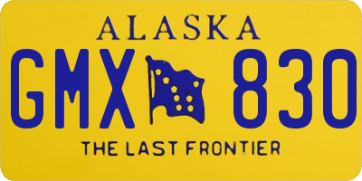 AK license plate GMX830