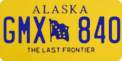 AK license plate GMX840