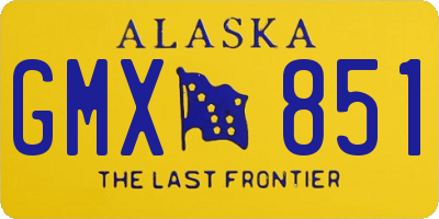 AK license plate GMX851