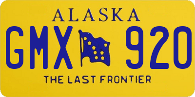 AK license plate GMX920