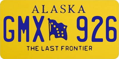 AK license plate GMX926