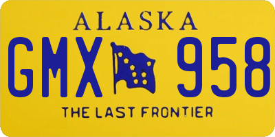 AK license plate GMX958