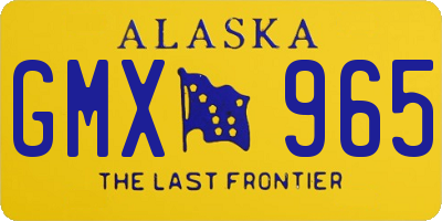 AK license plate GMX965