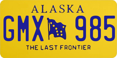 AK license plate GMX985