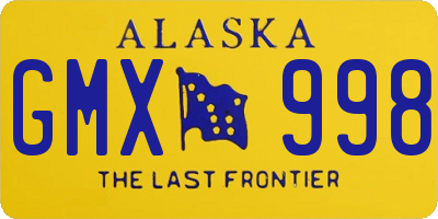 AK license plate GMX998