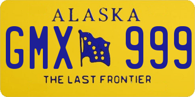 AK license plate GMX999