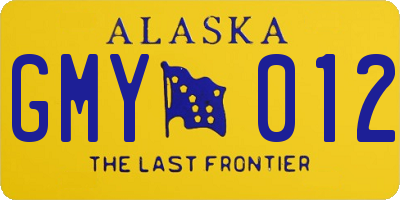 AK license plate GMY012