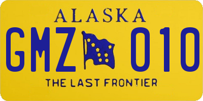 AK license plate GMZ010