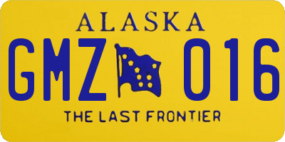AK license plate GMZ016