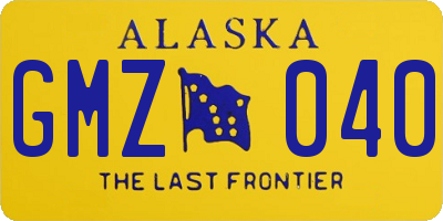 AK license plate GMZ040