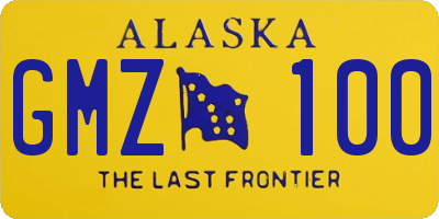 AK license plate GMZ100