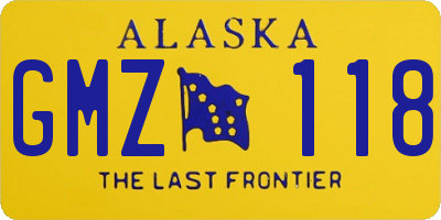 AK license plate GMZ118