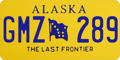 AK license plate GMZ289