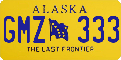 AK license plate GMZ333