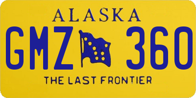 AK license plate GMZ360
