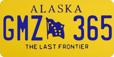 AK license plate GMZ365