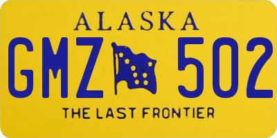 AK license plate GMZ502