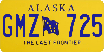 AK license plate GMZ725