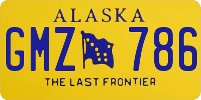 AK license plate GMZ786