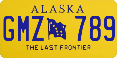 AK license plate GMZ789