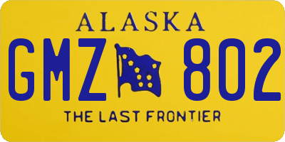 AK license plate GMZ802