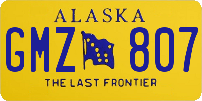 AK license plate GMZ807
