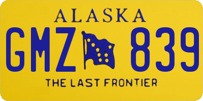 AK license plate GMZ839
