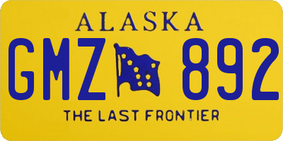 AK license plate GMZ892