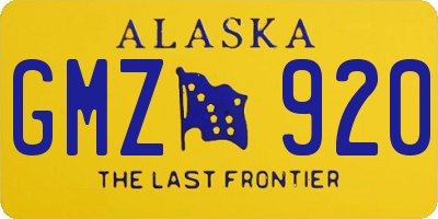 AK license plate GMZ920
