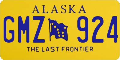 AK license plate GMZ924