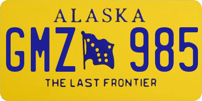 AK license plate GMZ985