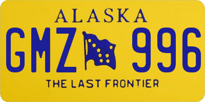 AK license plate GMZ996