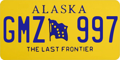 AK license plate GMZ997