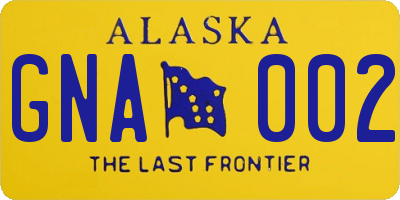 AK license plate GNA002