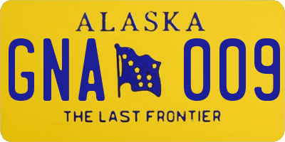 AK license plate GNA009