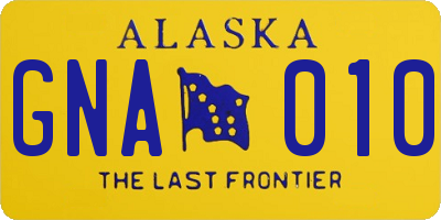 AK license plate GNA010