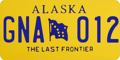 AK license plate GNA012