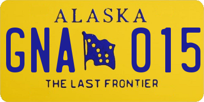 AK license plate GNA015
