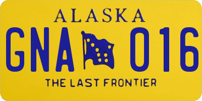 AK license plate GNA016