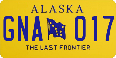 AK license plate GNA017