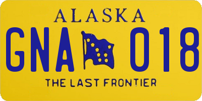 AK license plate GNA018