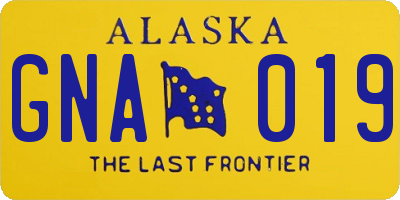 AK license plate GNA019