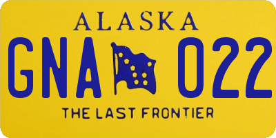 AK license plate GNA022