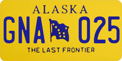AK license plate GNA025