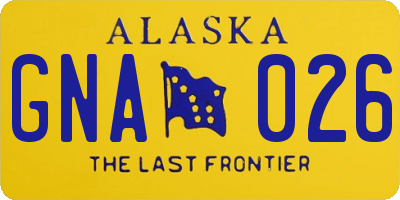 AK license plate GNA026
