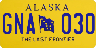 AK license plate GNA030