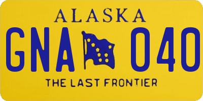 AK license plate GNA040