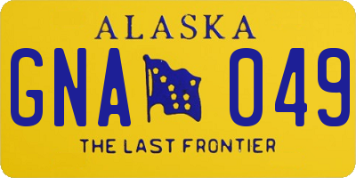 AK license plate GNA049
