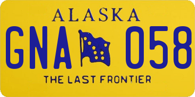 AK license plate GNA058