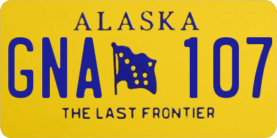 AK license plate GNA107